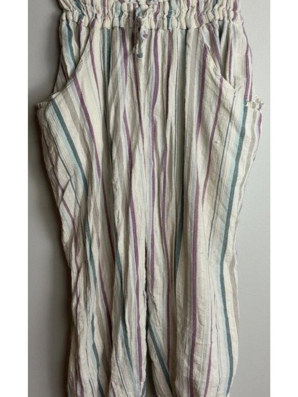 Free People Striped Pull-On Harem Pants Off-White Multi Size S/P Women’s